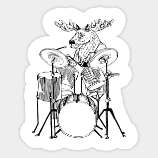 SEEMBO Moose Playing Drums Drummer Drumming Music Fun Band Sticker